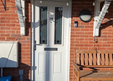 Front entrance of Polished by Mrs Hilly in Stockport, England, GB showcasing a welcoming brick facade.