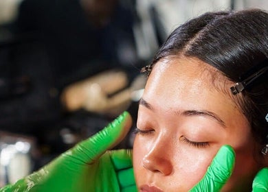 Facial treatment at FACIAL REBOOT in Milano, Lombardia, IT. Close-up of person receiving expert skincare.