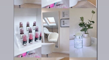 Stylish interior of EmpowerHer Beauty in Edinburgh, Scotland, GB featuring beauty products and seating area.