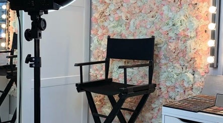 Makeup chair in floral-themed studio at Everythingblessing Xaesthetic, Lekki, Lagos, NG, for beauty treatments.