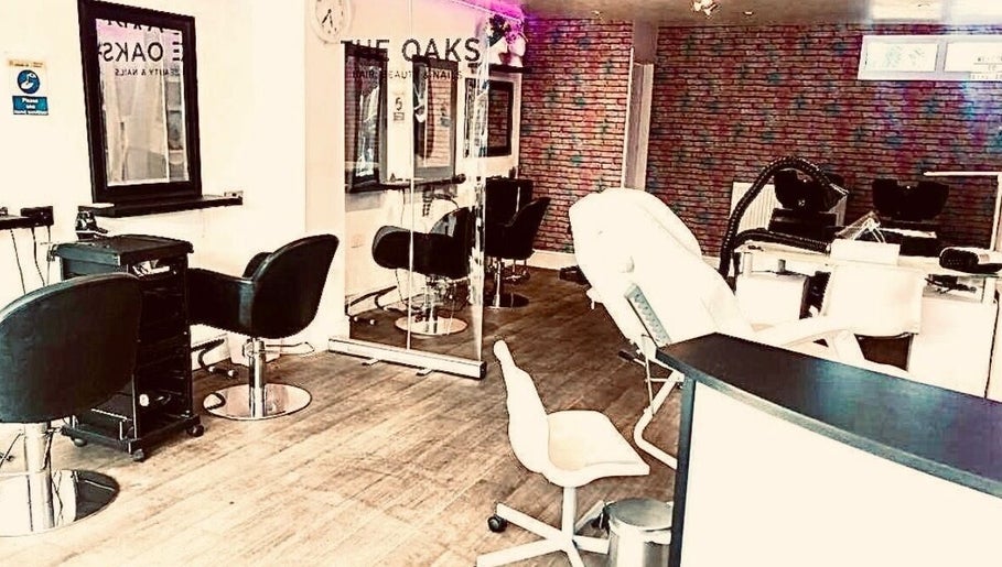 Elegant beauty salon interior at Izzywood.hair in Stoke-on-Trent, England, GB.