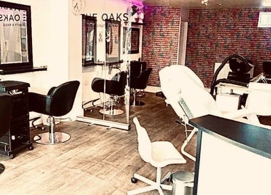 Elegant beauty salon interior at Izzywood.hair in Stoke-on-Trent, England, GB.