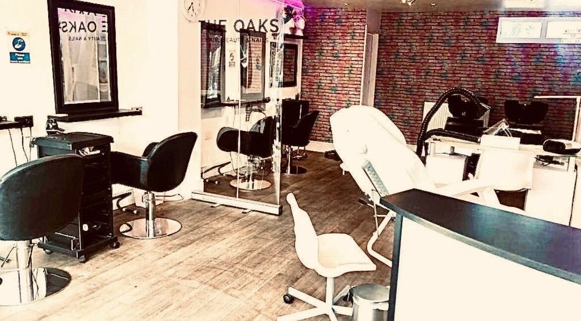 Elegant beauty salon interior at Izzywood.hair in Stoke-on-Trent, England, GB.