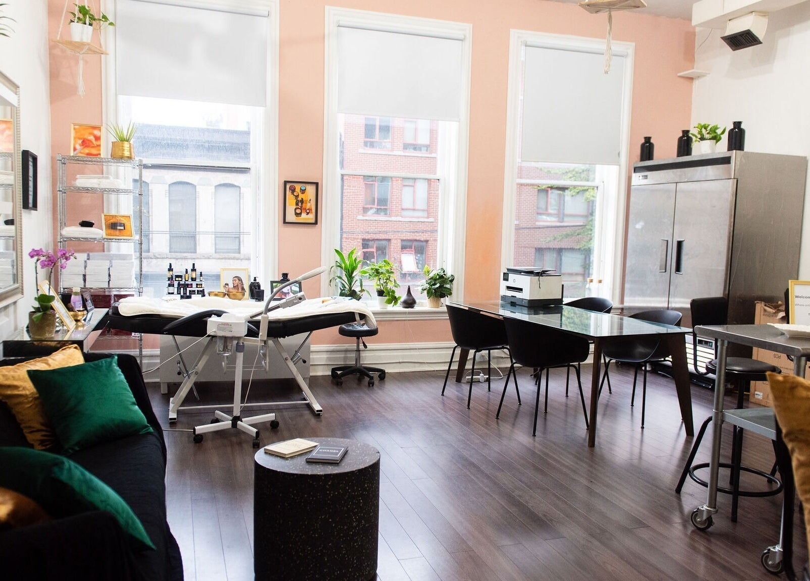 Chic interior of Maison OKOKO, Vancouver, British Columbia, CA, showcasing a modern, serene workspace.