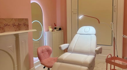 Elegant beauty treatment room at Glow Up Beauty Studio in Dublin, County Dublin, IE, featuring a plush chair.