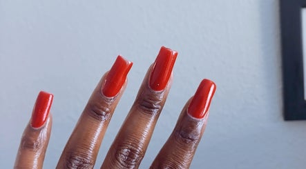 Bright red manicure at Leko Nails, Midrand, Gauteng, ZA. Gel polish on extended nails.