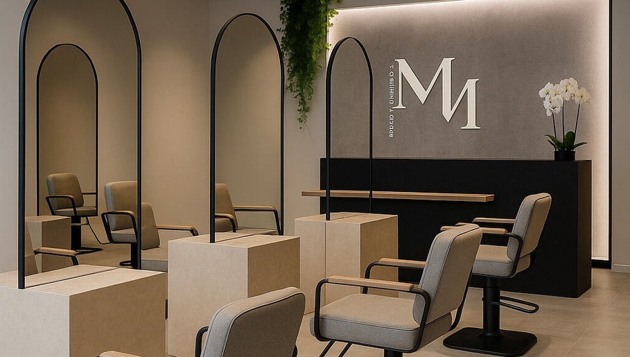Interior of SABROWS | Luxury Brow Bar in Montréal, Québec, CA, featuring chic chairs and stylish decor.