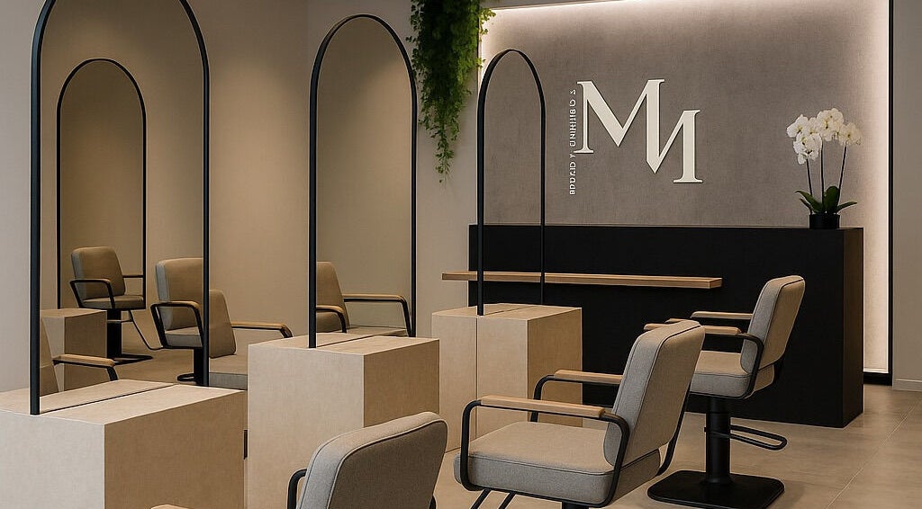 Interior of SABROWS | Luxury Brow Bar in Montréal, Québec, CA, featuring chic chairs and stylish decor.