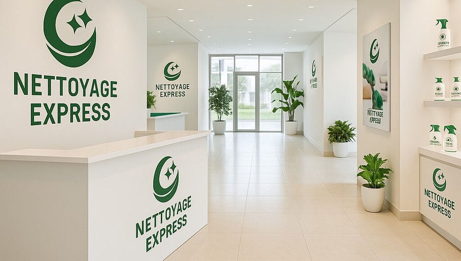 Entrée moderne de NETTOYAGE EXPRESS à Niort, Nouvelle-Aquitaine, FR avec décoration minimaliste et plantes.