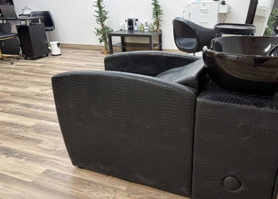 Modern salon station at The B.A. Beauty Co. in Rifle, Colorado, US offering luxury beauty treatments.