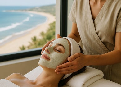 Tratamiento facial en Masaje Mexico con vista al mar en Tijuana, Baja California, MX.