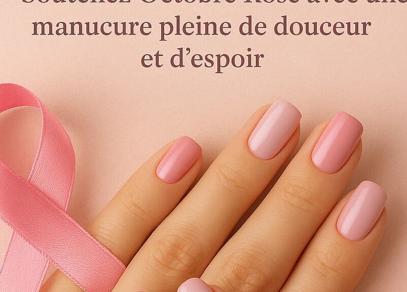 Manucure rose et ruban à Queen nails'freda, Nœux-les-mines, Hauts-de-France, FR