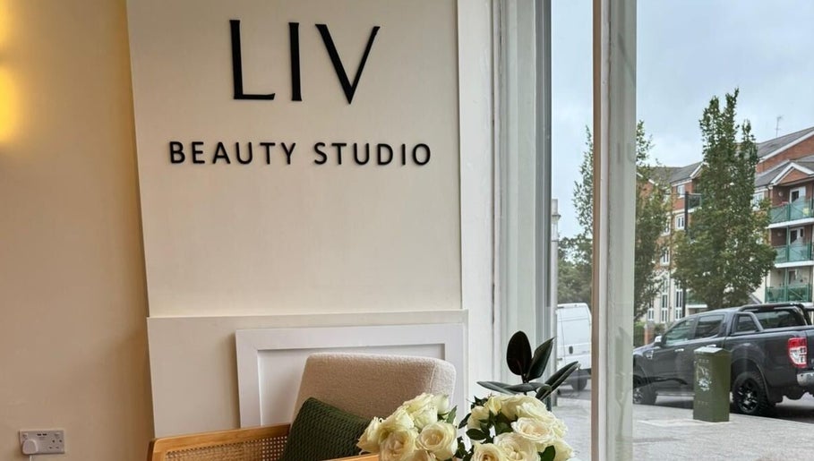 LIV BEAUTY STUDIO entrance showing a cozy seating area in Southend-on-sea, England, GB.