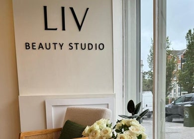 LIV BEAUTY STUDIO entrance showing a cozy seating area in Southend-on-sea, England, GB.