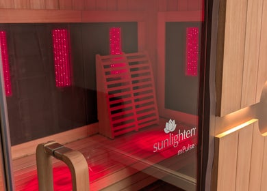 Infrared sauna at Rockingham Forest Wellbeing in Corby, England, GB for relaxation and wellness.