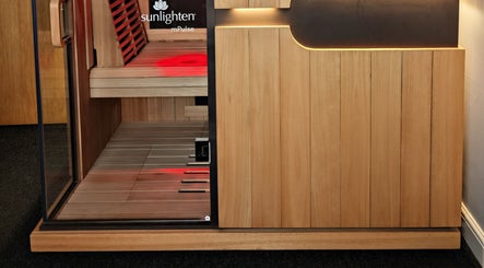 Luxurious sauna interior at Rockingham Forest Wellbeing, Corby, England, GB. Perfect for relaxation and wellness.