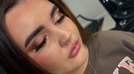 Close-up of glowing makeup and lashes at Mieroi Beauty in Wigan, England, GB.