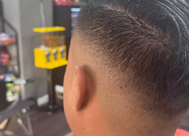 Close-up of a precision fade haircut at JYSBARBER.PRO in Yonkers, New York, US.