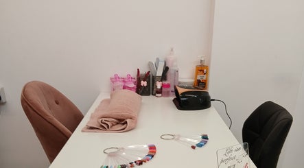 Manicure station at Once Upon A Nail, Horbury, England, GB, showcasing a clean and inviting nail care setup.