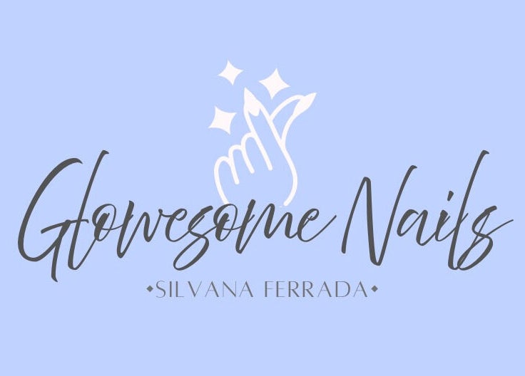 Logotipo de Glowesome Nails en Santiago, Región Metropolitana, CL, con un diseño elegante de manos y brillo.