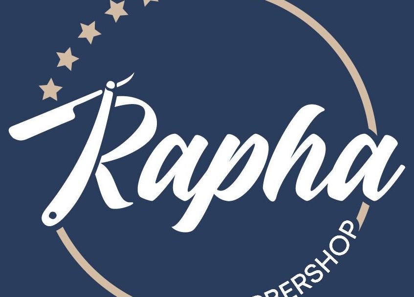 Logo estilizado do RaphabarberShop em Maranhão, Maranhão, BR, com estrela e navalha.