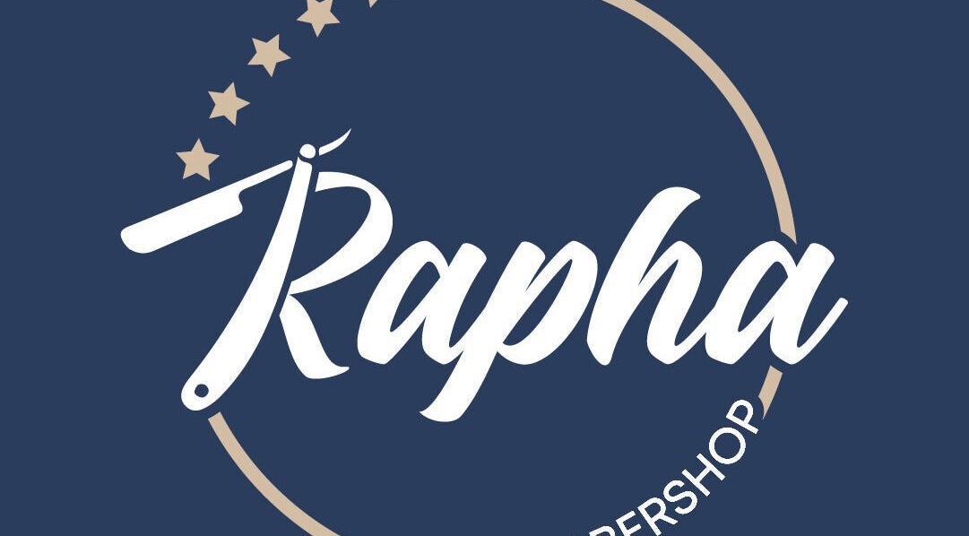 Logo estilizado do RaphabarberShop em Maranhão, Maranhão, BR, com estrela e navalha.