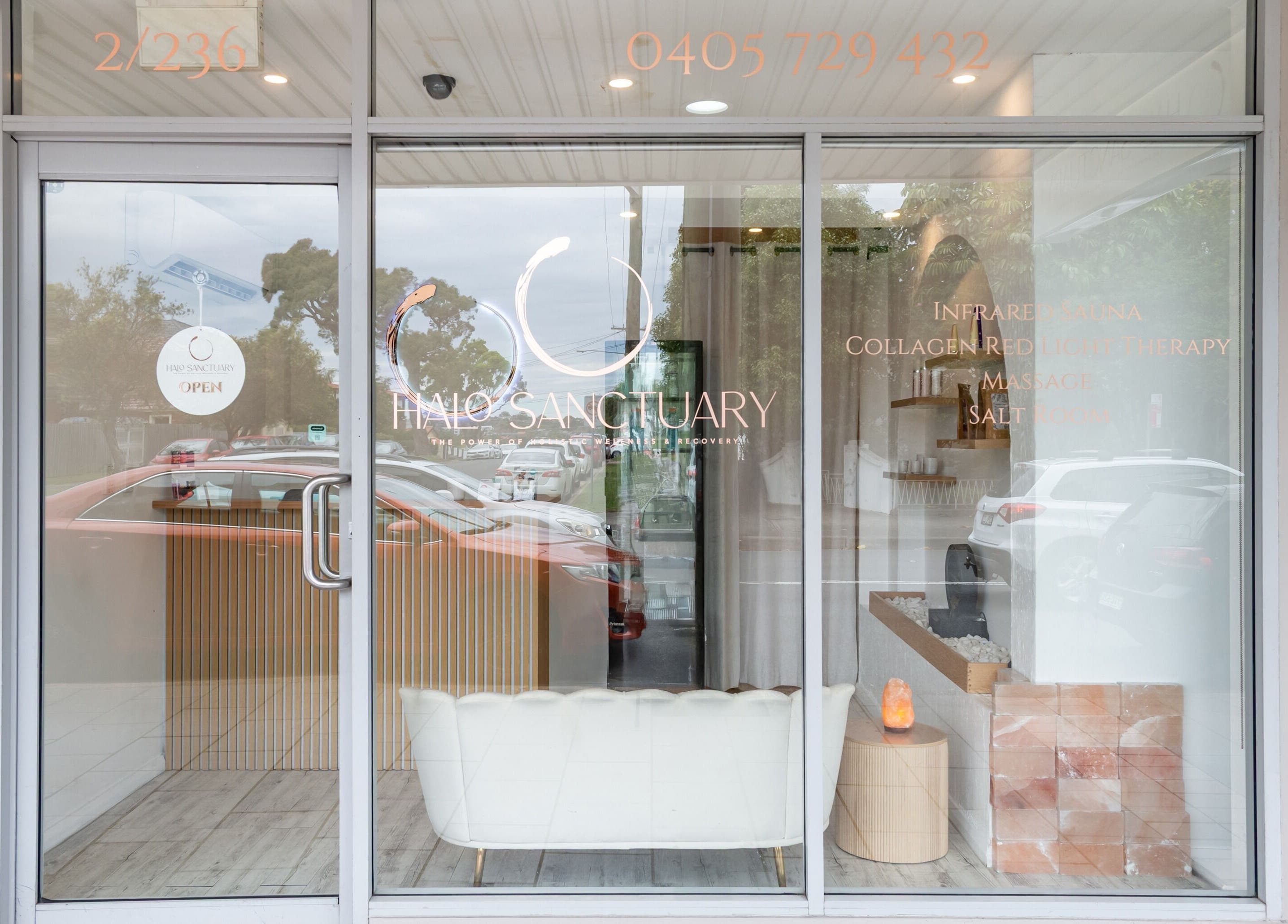 Entrance of Halo Sanctuary in Ramsgate, New South Wales, AU showcasing a serene beauty and wellness setting.
