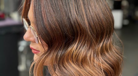 Close-up of styled wavy hair at Ericarichardsonhair, Hornchurch, England, GB.