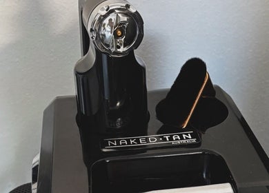 Naked Tan machine at Palm Beach Glow, Palm Beach, Queensland, AU, ready for a perfect tan.
