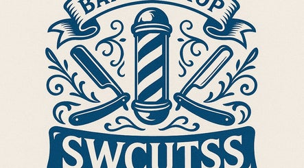 Ontwerp van het barbershoplogo van sw.cutss in Leiden, Zuid-holland, NL.