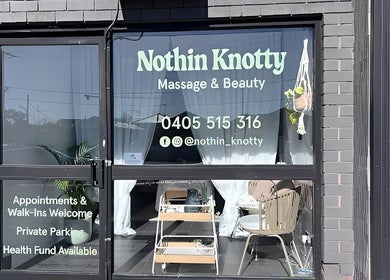 Front view of Nothin Knotty, a massage & beauty venue in Kogarah, New South Wales, AU, showcasing its entrance.