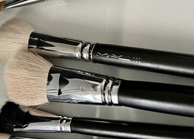 Collection of makeup brushes at Makeupbyawin, Puchong, Selangor, MY showcasing professional tools.