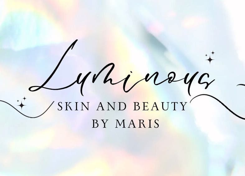 Logo for Luminous Skin and Beauty by Maris, Duncraig, Western Australia, AU with a shimmering background.