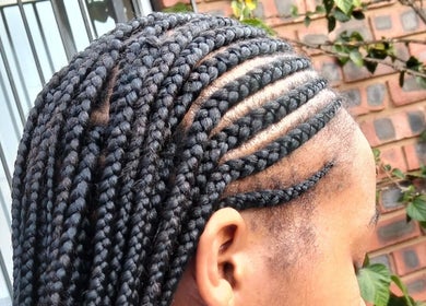 Intricate braids at 365days mobile hair& beauty in Kempton Park, Gauteng, ZA offering stylish hair solutions.