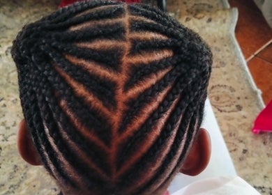 Intricate braided hairstyle at 365days mobile hair& beauty in Kempton Park, Gauteng, ZA.