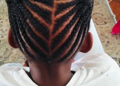 Detailed view of braided hairstyle at Kempton park, Kempton Park, Gauteng, ZA