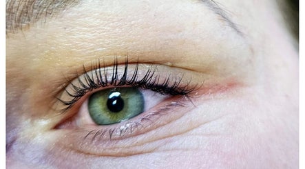 Close-up of enhanced eyelashes at Beauty Artisan in Norwich, England, GB, showcasing expert lash styling.