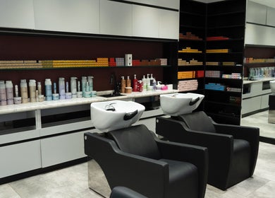 Chic wash stations at MIER BEAUTY LOUNGE, Abu Dhabi, Abu Dhabi, AE highlighting sleek design.