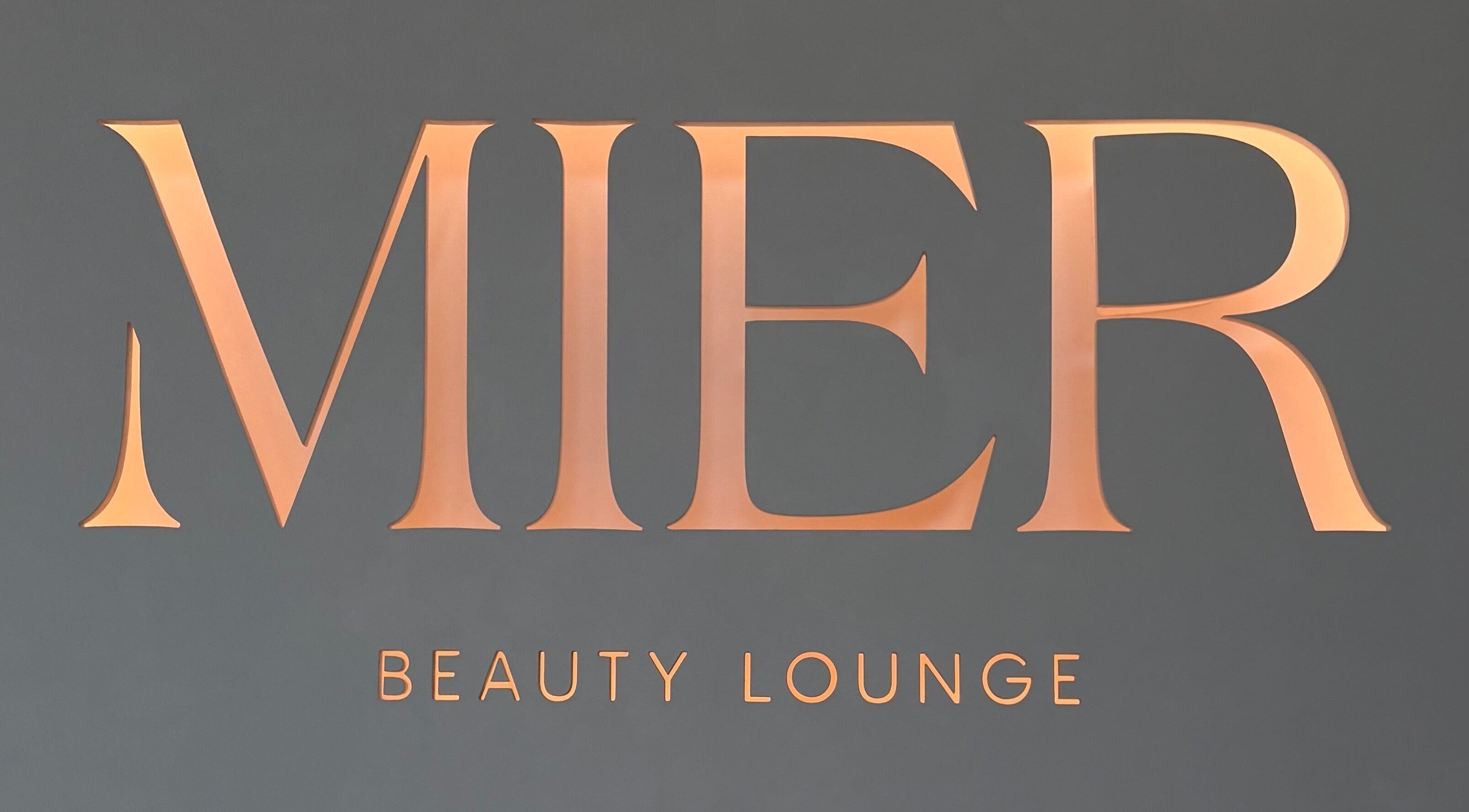 Sophisticated MIER BEAUTY LOUNGE sign at Abu Dhabi, Abu Dhabi, AE offering exclusive beauty services.