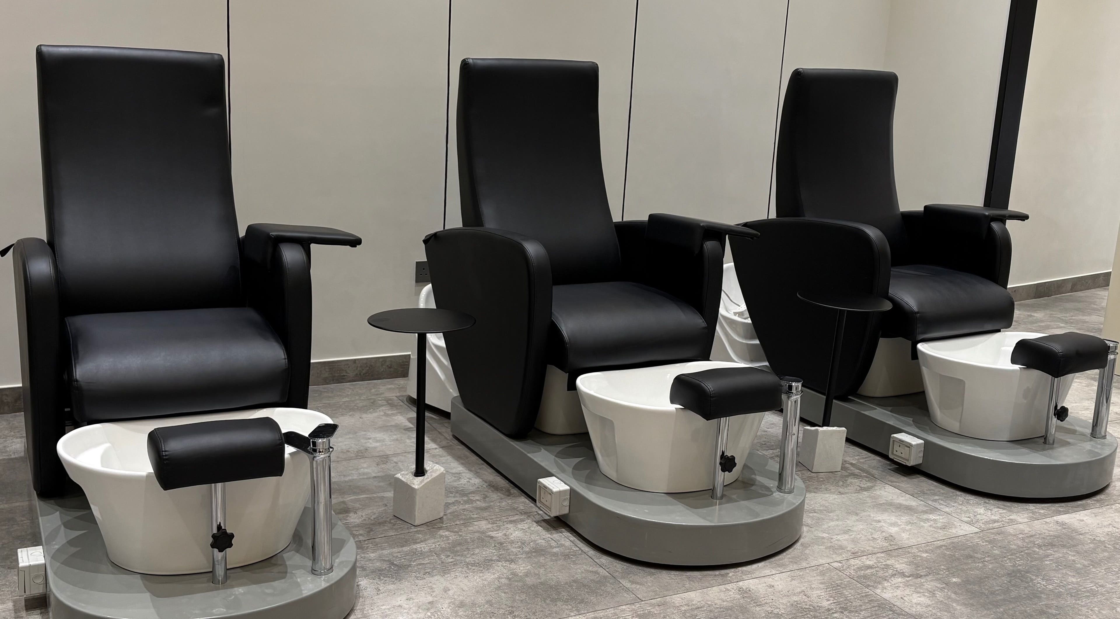 Luxurious spa chairs at MIER BEAUTY LOUNGE, Abu Dhabi, Abu Dhabi, AE, offering premium relaxation.