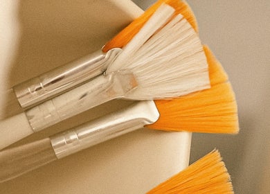Makeup brushes at Balanced Beauty by Leandra in Fort Pierce, Florida, US.