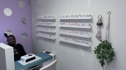Nail polish display and service area at Nail Emperor, Sandton, Gauteng, ZA.