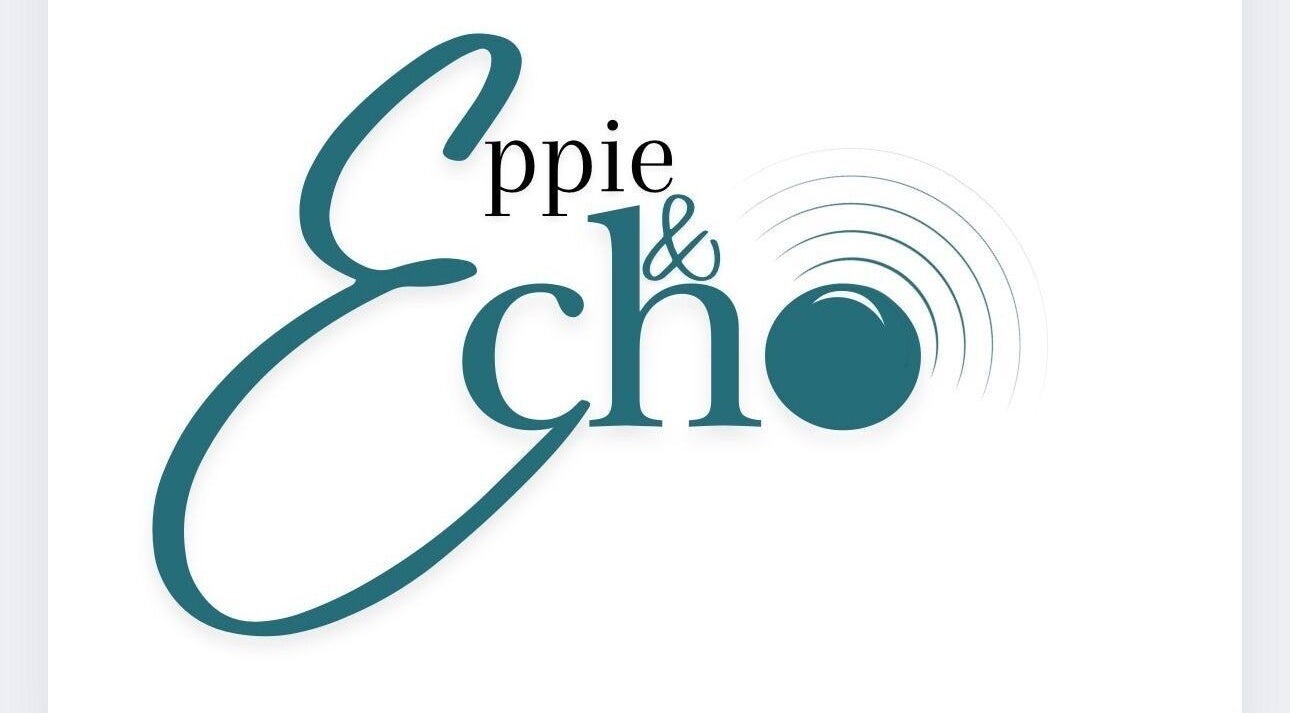 Echo & Eppie logo in teal and black, Bridgend, Wales, GB. Modern and stylish design.