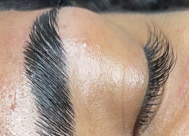 Close-up of expertly groomed eyebrows and lashes at Graceful Glow by C, Paramaribo, Paramaribo, SR.