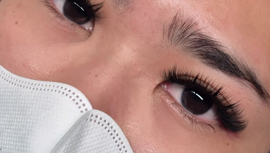 Close-up of elegant lashes at Rose Merah Lash Brow Studio, Nilai, Negeri Sembilan, MY.