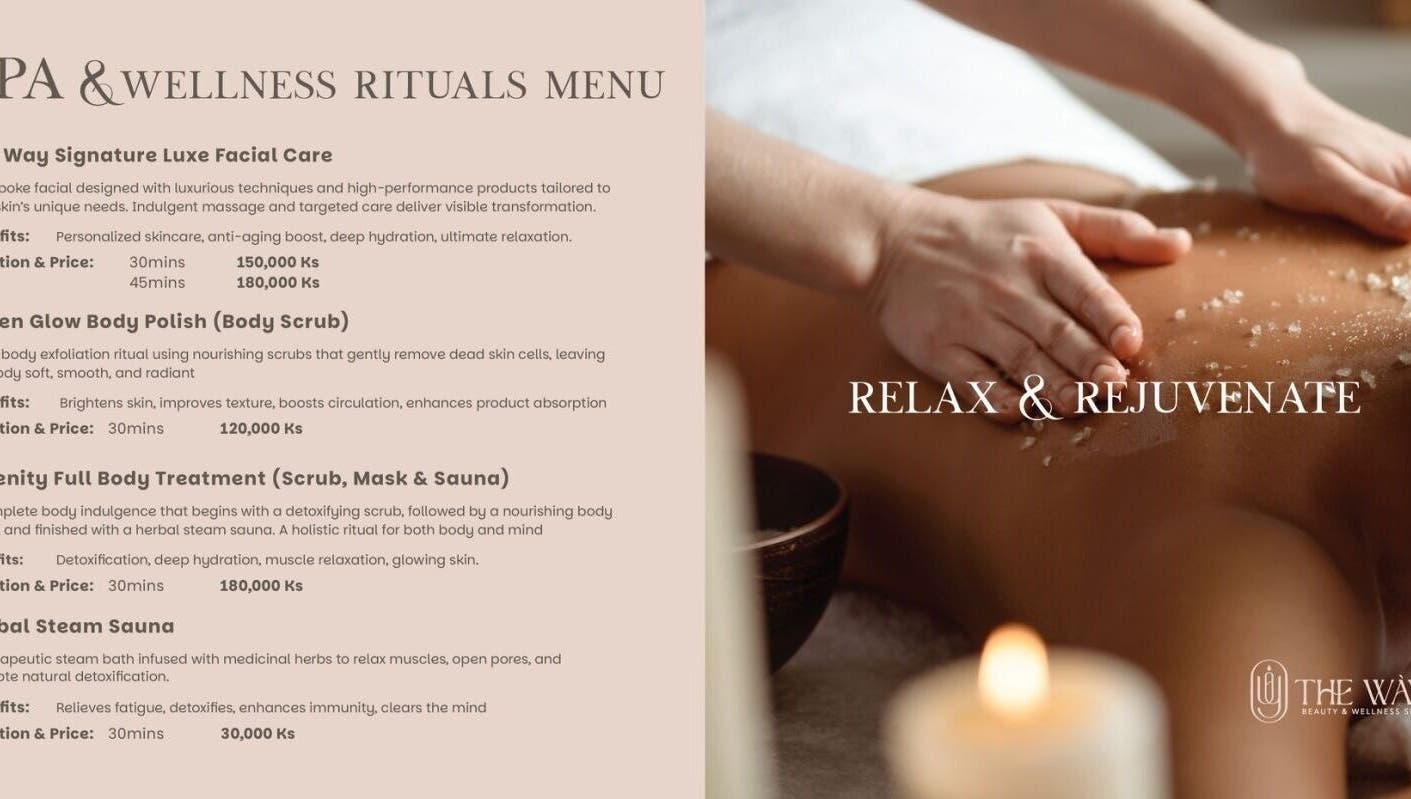Experience luxury spa rituals at The Way Beauty & Wellness Spa in Taunggyi, Shan State, MM for ultimate rejuvenation.