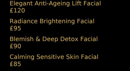 Facial treatments listed at Velora Skin Rituals, Kingston Upon Thames, England, GB with prices.