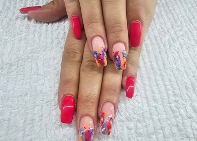Vibrant nail art at Serenity Spa Durban, Durban, Kwazulu-natal, ZA.