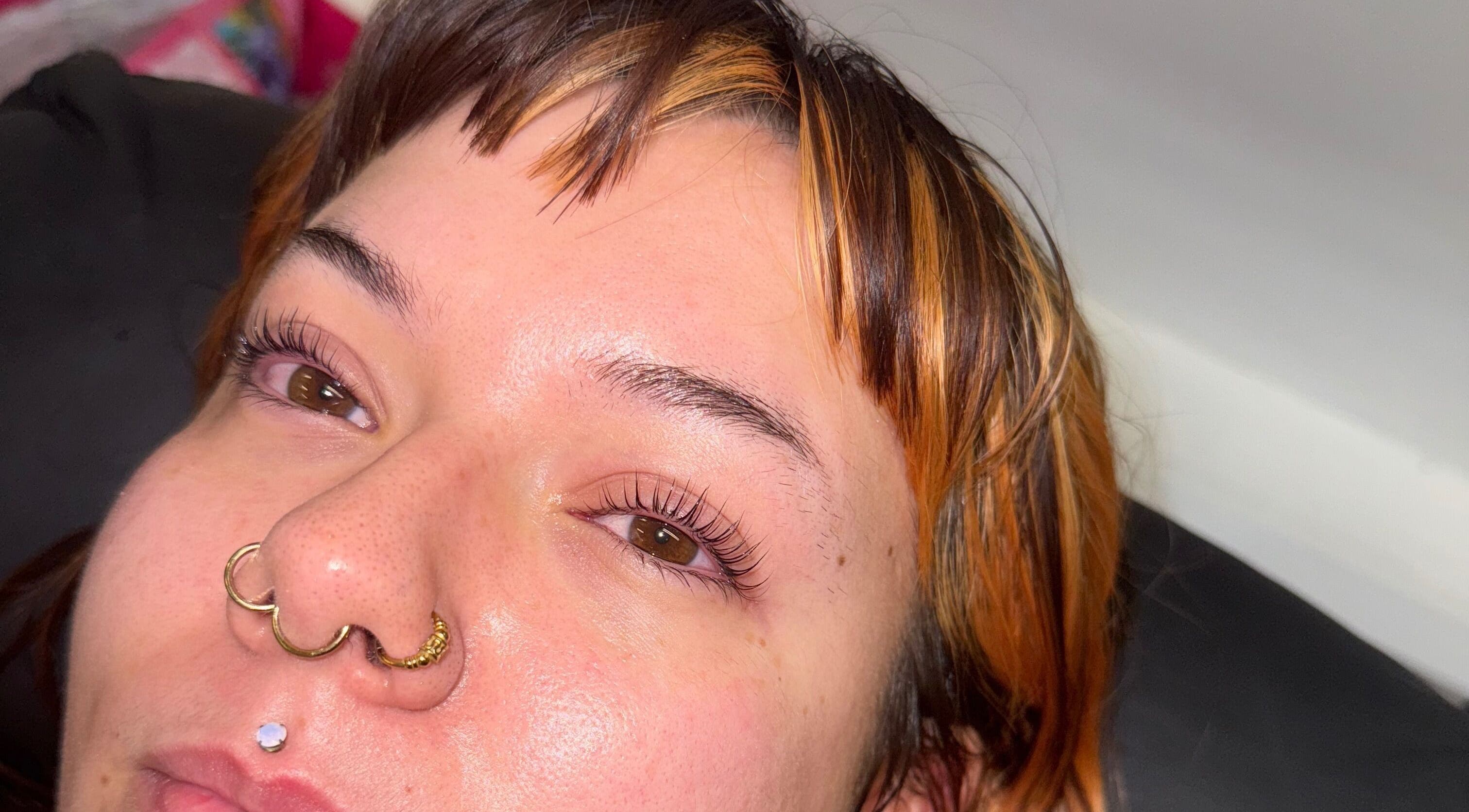 Close-up of lash extensions at Beauty by Taylor, Halfway, England, GB, showcasing expert craftsmanship.