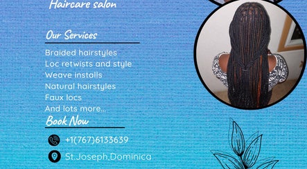 Mimi’s Touch haircare services poster in St.Joseph, Saint Joseph Parish, DM showcasing braided styles.